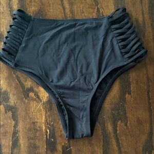 L*Space Black High-Waisted Bikini Bottoms